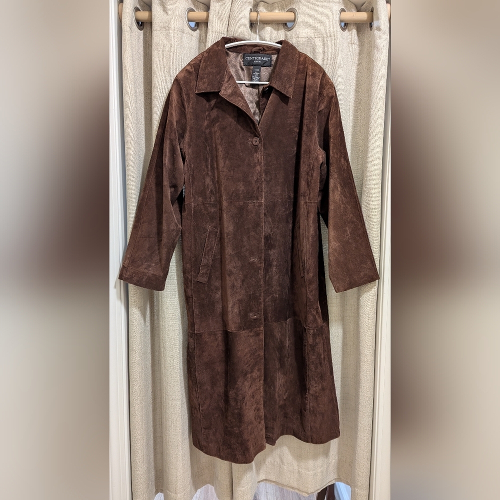 Women's Mid-Length Suede Jacket sz-L 🧡